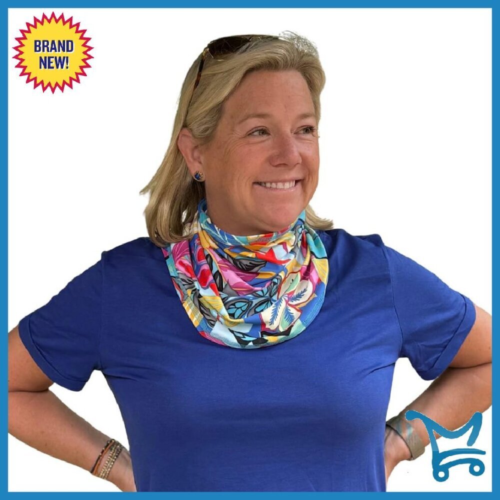 UPF 50+ Sun Protective Reversible Wrap Neck Gaiter Lightweight Scarf
